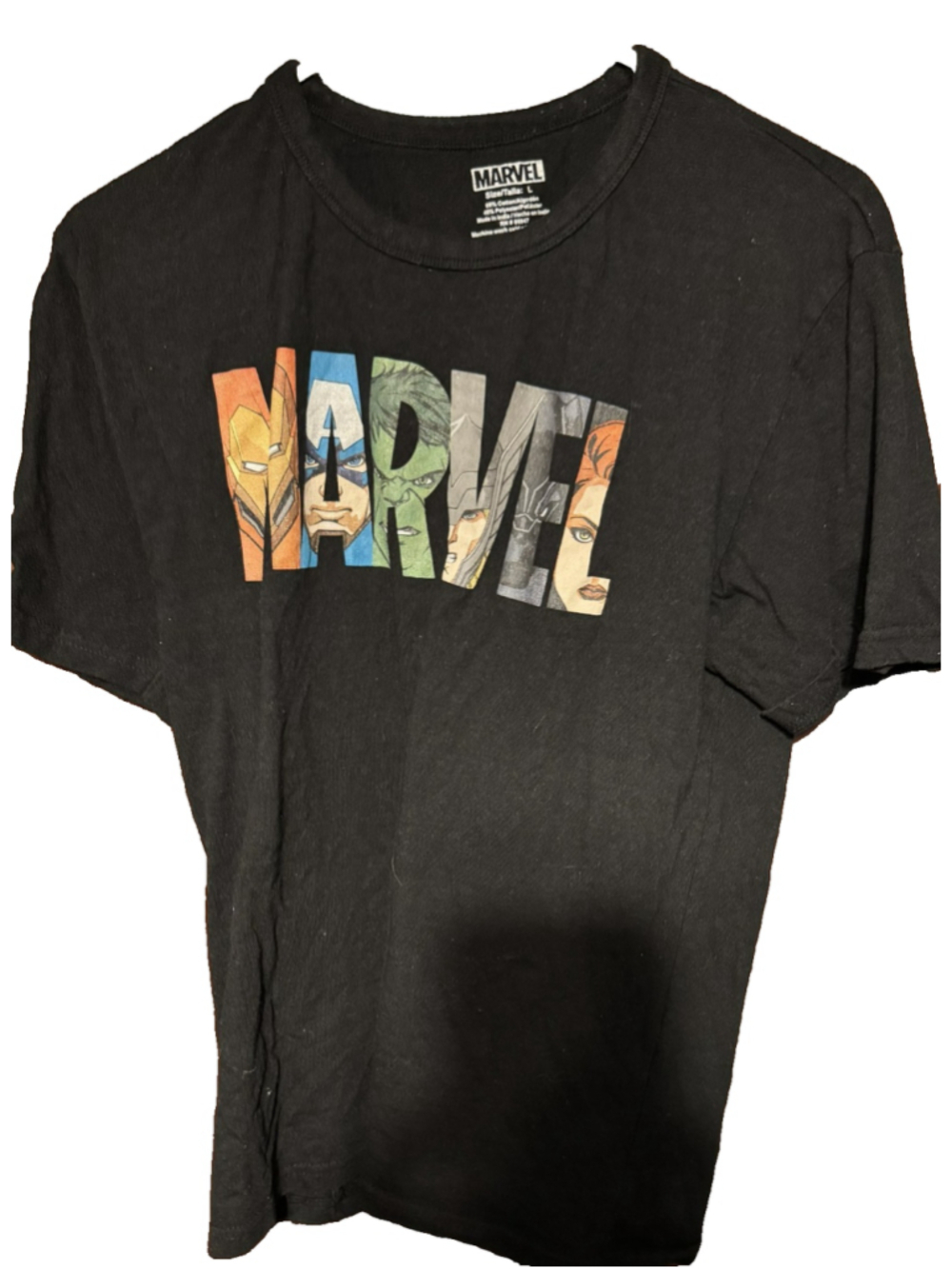 Marvel Avengers Tee Short Sleeve shirt Kid's Size Large Black